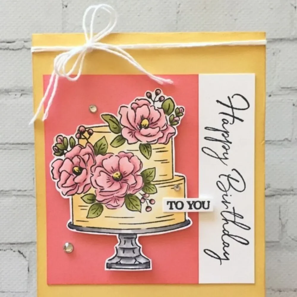 Stampin Up Retired Sale A Bration Happy Birthday Stamp Set Rubber Cling Cake